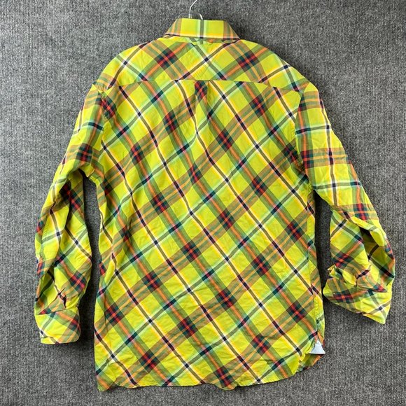 Tommy Hilfiger Shirt Adult Large Green Plaid Button Up Long Sleeve Casual Mens - Picture 12 of 16
